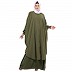Jade Green Co-Ord set- Loose fit front open Top with sleeveless inner abaya 